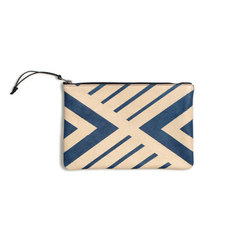 Blue Geometric Leather Clutch - 11x7.5 | Bags | AVO