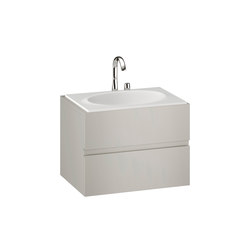 FURNITURE | Meuble suspendu de 820 mm avec deux tiroirs pour vasque à encastrer de 770 mm | Silver | Meubles sous-lavabo | Armani Roca