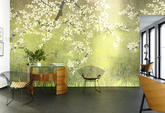 Soleil levant | Les cerisiers sauvages | TP 289 02 | Wall coverings / wallpapers | Elitis
