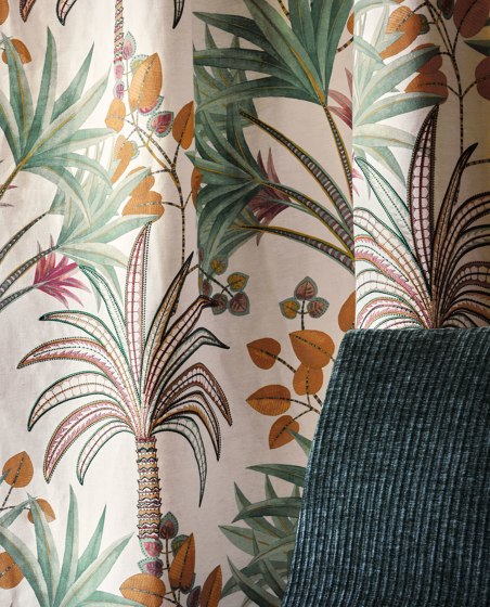 VOYAGE IMAGINAIRE NOIR / TABAC | Dekorstoffe | Casamance