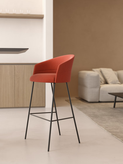 Copa stool - fixed base bar height smooth upholstery | Bar stools | viccarbe