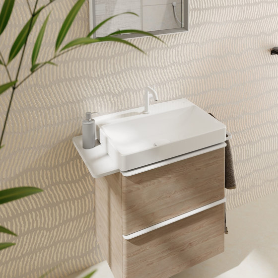 hansgrohe Xelu Q Tall cabinet Natural Oak 400/350, door hinge right | Wall cabinets | Hansgrohe