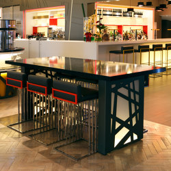 Silestone | Hotel furniture Pullmann Hotel London | Standing tables | Rosskopf + Partner