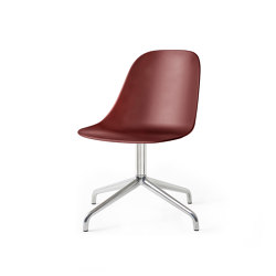 Harbour Side Dining Chair, Star Base W.Swivel | Polished Aluminium, Burned Red Plastic | Sedie | Audo Copenhagen