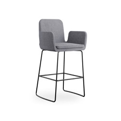 sofie - Sgabello con braccioli e base a slitta metallo nero | Sgabelli bancone | Rossin srl
