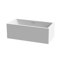 Back-to-wall bath solid surface white 3-sided with cascade spout matt white | Bañeras | Vigour
