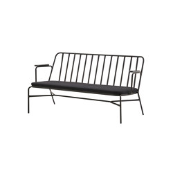 Palm AW Bench Indoor with Wooden Arm | Benches | PARLA