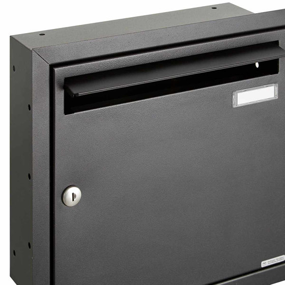 10pz cassetta postale da incasso in acciaio inox BASIC Plus 382XU UP con campanello laterale - colore RAL destro 100mm di profondità | Buchette lettere | Briefkasten Manufaktur